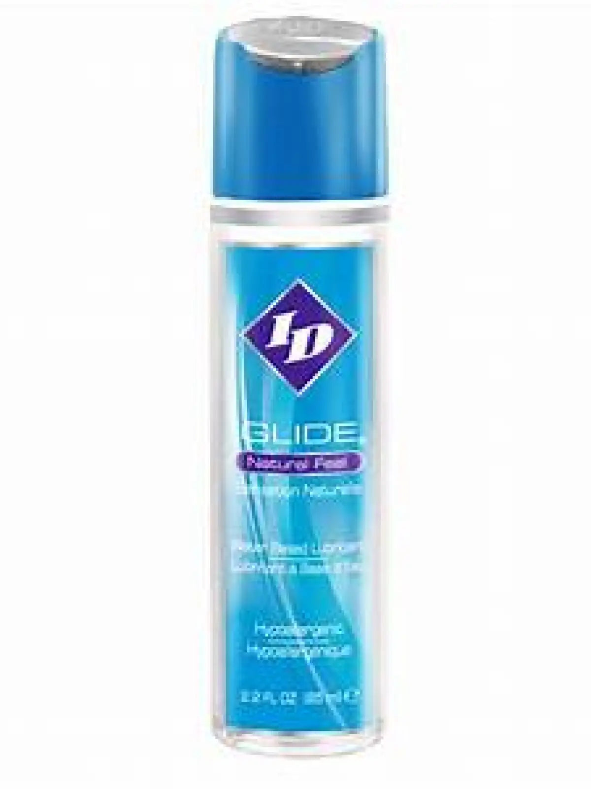 ID Glide vesipohjainen liukuvoide, kirkas ja hajuton koostumus. Ihoystävällinen, kondomiystävällinen ja pitkäkestoinen.