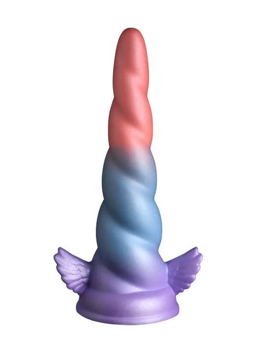 Tämä siivekäs dildo tunkeutuu nautintoaukkoosi syvälle sisälle. Upeat värit, näyttävä muotoilu ja laadukas silikoni.
Kokonaispituus 19.5cm
Asetettava pituus 16.5 cm
Kapein halkaisija 0.5 cm
Levein halkaisija 4.8 cm