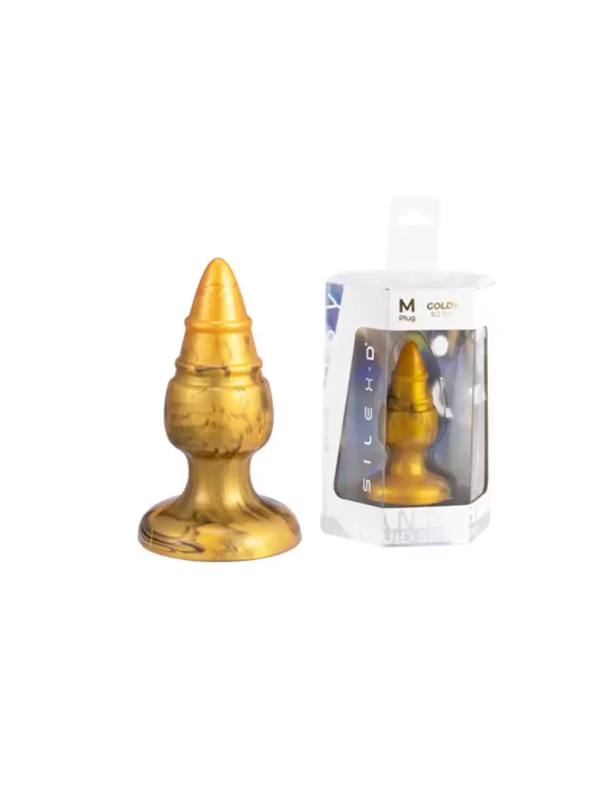 Kultainen intiimituote ergonomisella muodolla