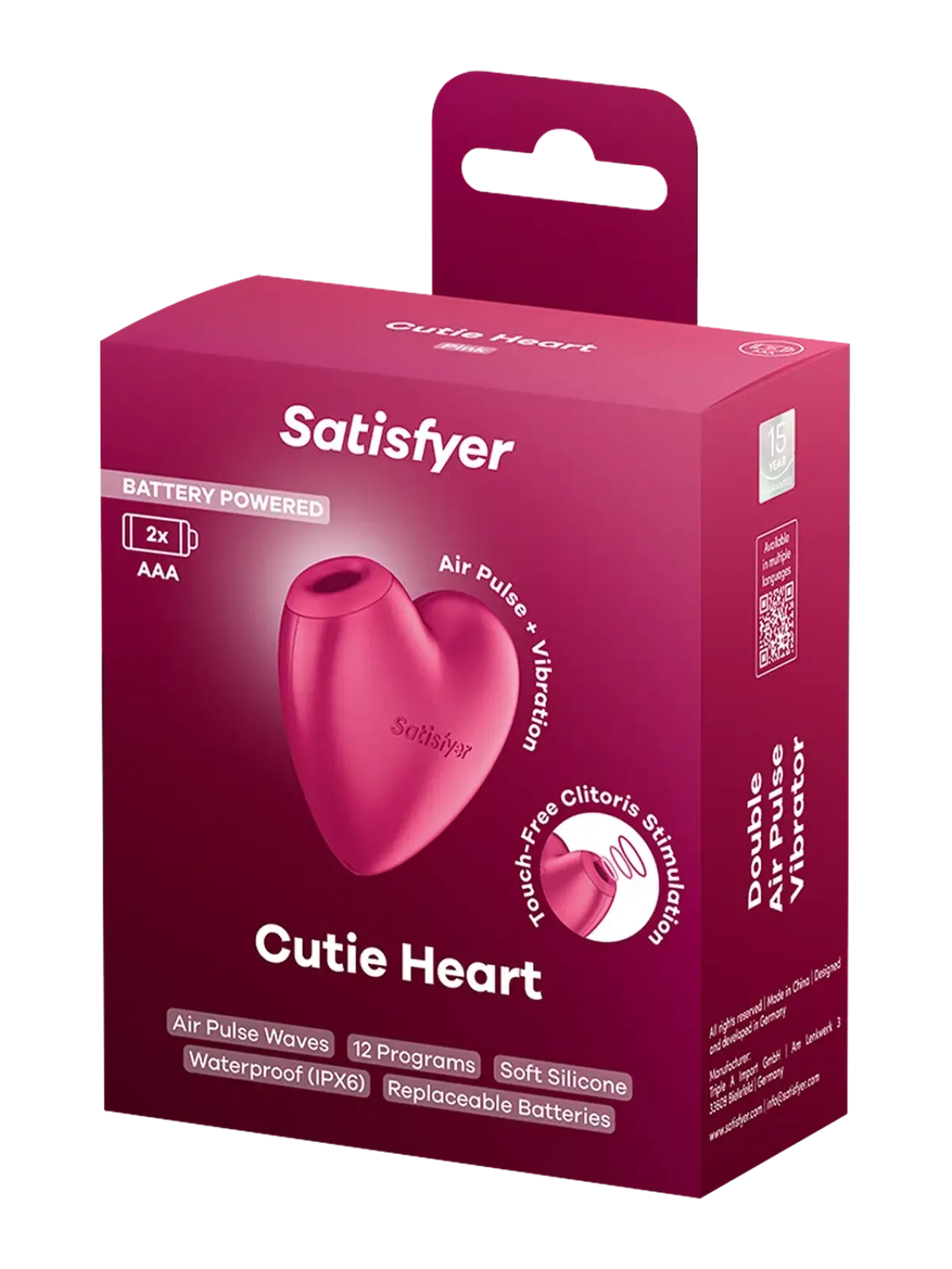 Satisfyer - Paristokäyttöinen sarja - Cutie Heart - Ilmapulssivibraattori - Vaaleanpunainen
