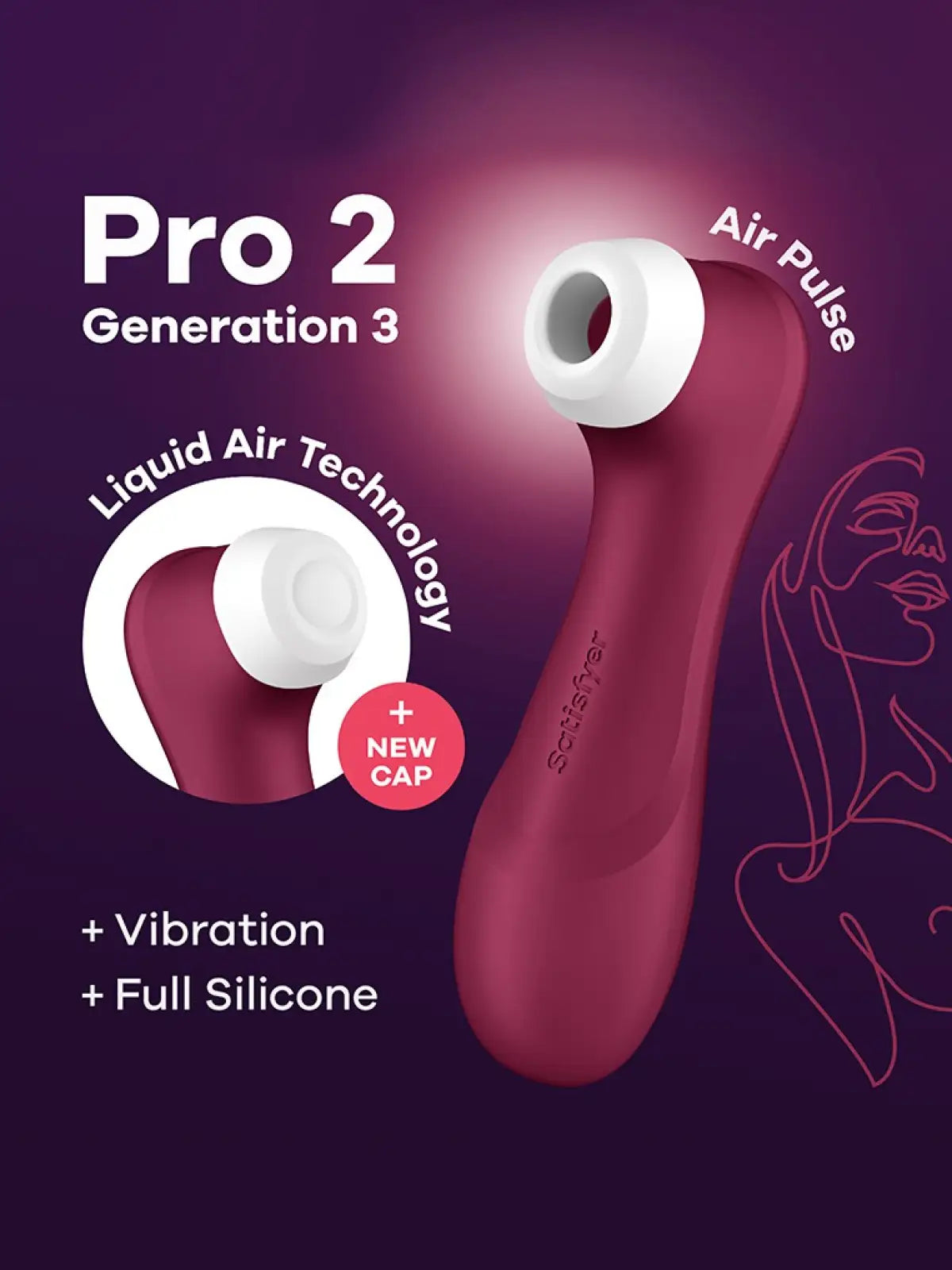 Satisfyer Pro Generation 3 punainen | Klitoriksen kiihottimet | Air Pulse
