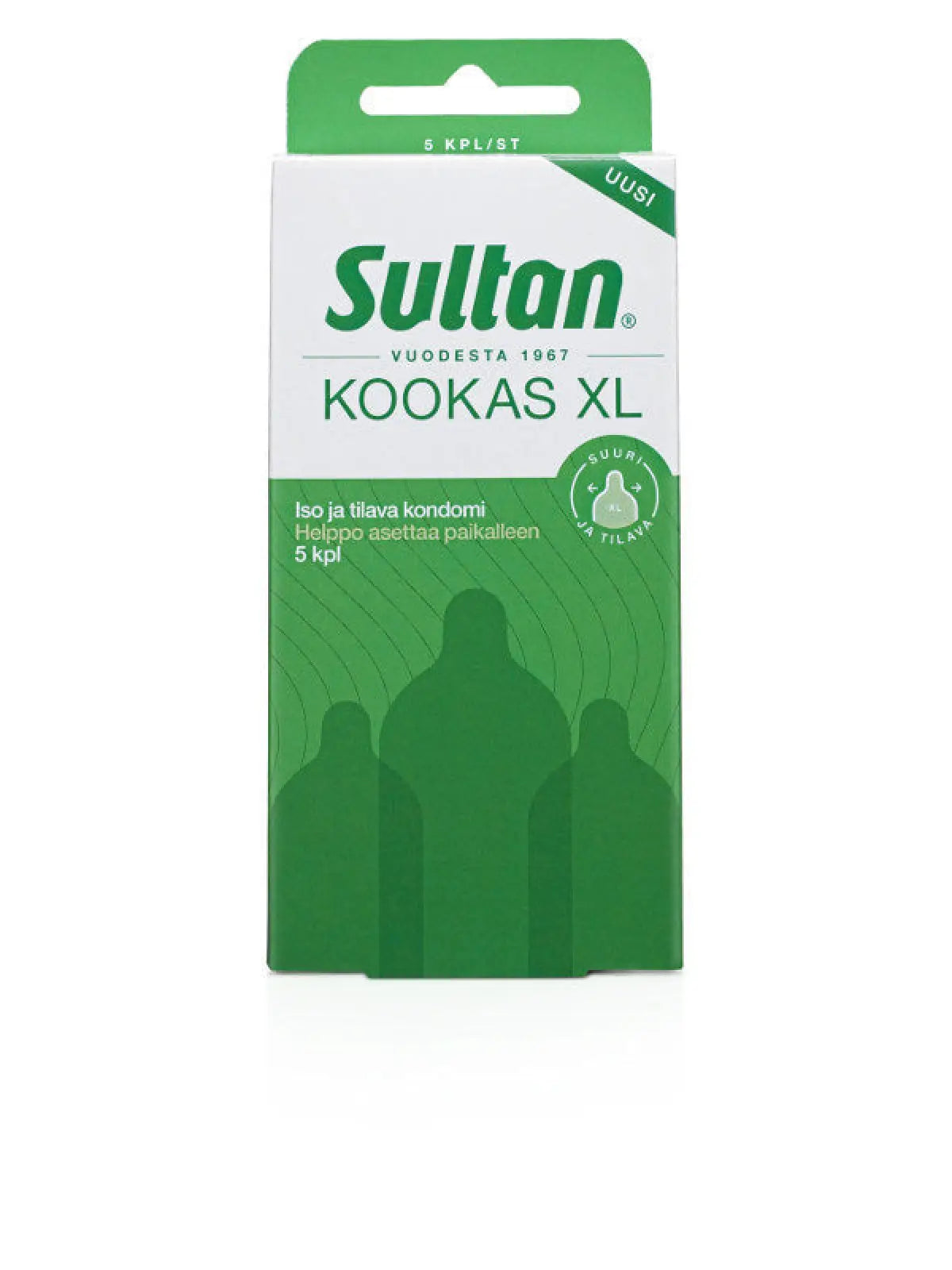 Sultan XL kondomi suurempi kondomi 60 mm, luonnollinen istuvuus, 5 kpl